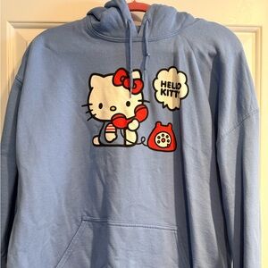 Hello Kity- EUC- Womens XL- Hoodie- Blue with Red- CUTE!